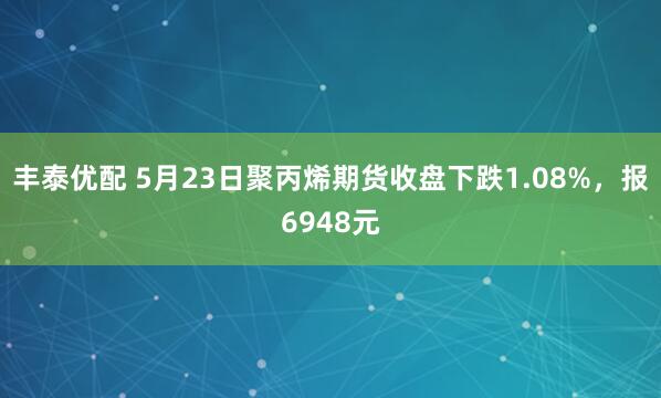 丰泰优配 5月23日聚丙烯期货收盘下跌1.08%,报6948元