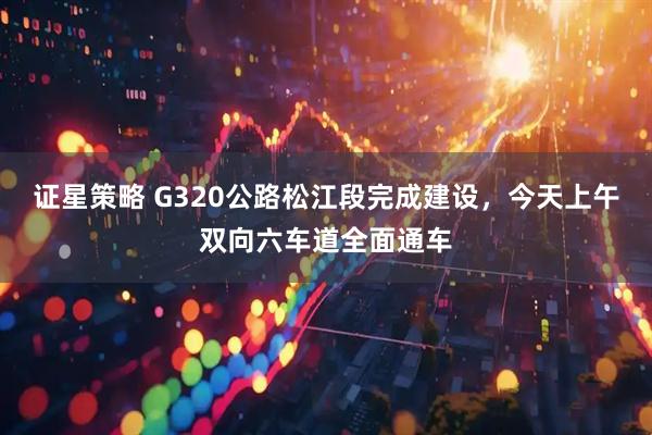 证星策略 G320公路松江段完成建设，今天上午双向六车道全面通车